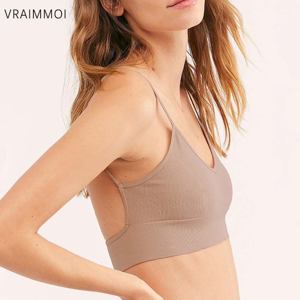Vrimmoi – sous-vêtements pour femmes, Lingerie Sexy, dos nu, Bralette, haut court, basique, extensible, à la mode